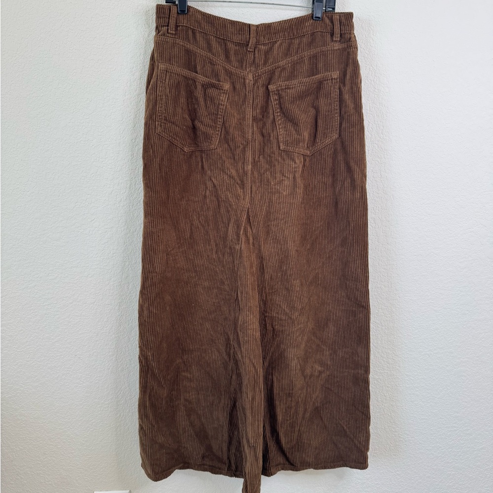 Reformation Tazz Maxi Corduroy Skirt‎ Brown Women’s Sz 30 High Slit Western Fall - Picture 6 of 9